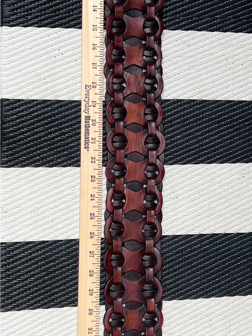 Wide Brown Leather Waist Belt with Antique Buckle - Picture 6 of 6